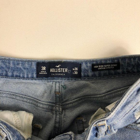 Hollister Women High-Rise Super Skinny Jeans Classic Stretch SIZE 3R W26 L30 I81 - Picture 7 of 7